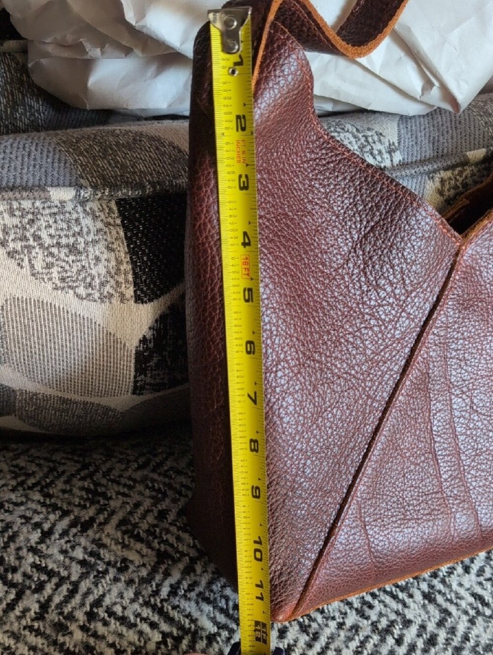 Portland Leather Nutmeg Large Naomi Shoulder Bag Euc - Picture 10 of 13